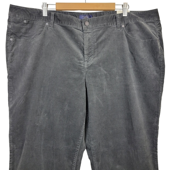 Talbots Signature Boot Corduroy Pants Size 24W Gray Bootcut High-Waisted Casual - Picture 2 of 10
